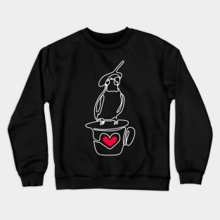 Cockatiel Love Heart One Line Drawing Crewneck Sweatshirt